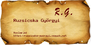 Ruzsicska Györgyi névjegykártya