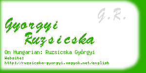 gyorgyi ruzsicska business card