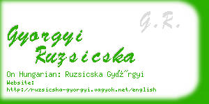 gyorgyi ruzsicska business card